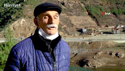 Gümüşhane'nin Torul Baraj Gölü'nde su seviyesi 45 metre çekildi