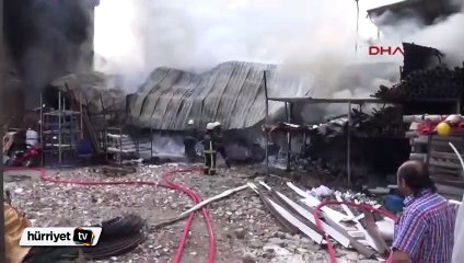 Bursa'daki plastik boru deposunda korkutan yangın