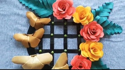 Origami paper flower and butterfly wall hanging decoration crafts