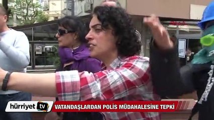 Eylemci gözaltına alındı, vatandaşlar tepki gösterdi