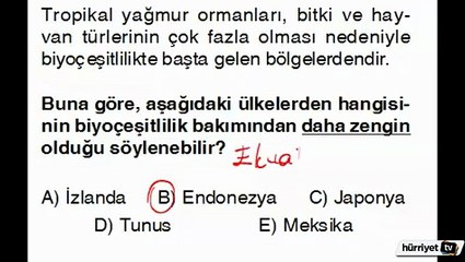 COĞRAFYA SORULARININ ÇÖZÜMLERİ