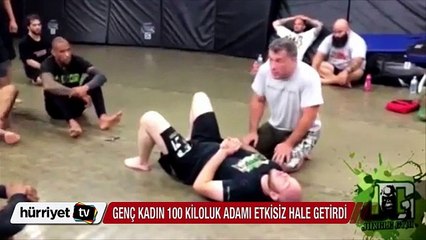 Genç kadın 100 kiloluk adamı etkisiz hale getirdi