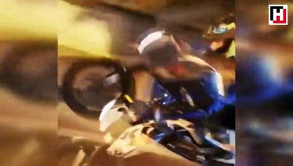 Tek teker üstünde metrelerce gitti, sosyal medyada paylaştı