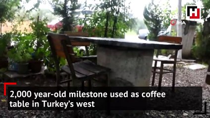 2,000-year-old milestone used as coffee table in Turkey’s west