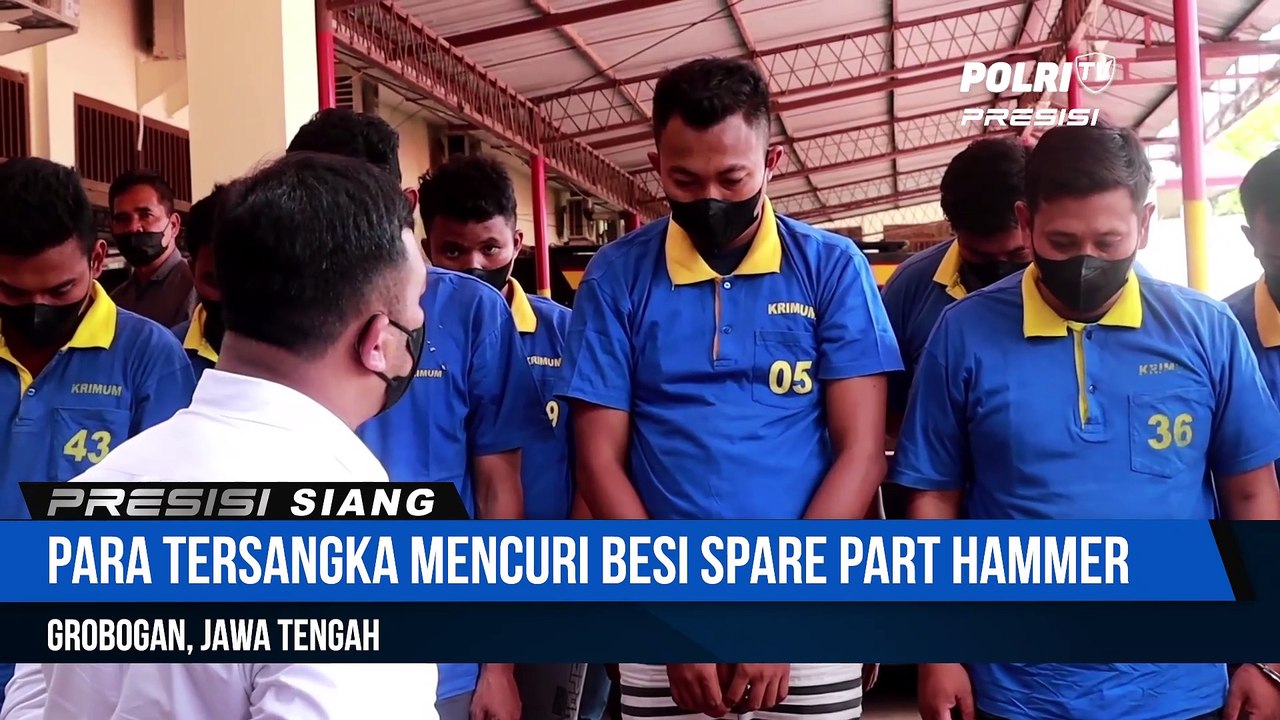 Sat Reskrim Polres Grobogan Berhasil Ringkus 11 Satpam Pencuri Besi Penghancur Batu Milik PT Semen Grobogan
