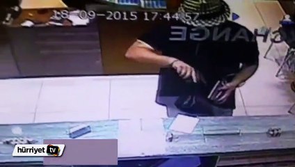 3 dakikada 2 bin 600 dolar çaldı