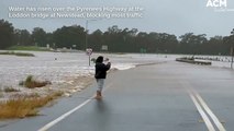 Water has risen over the Pyrenees Highway at the Loddon bridge at Newstead, blocking most traffic | October 13, 2022 | Bendigo Advertiser