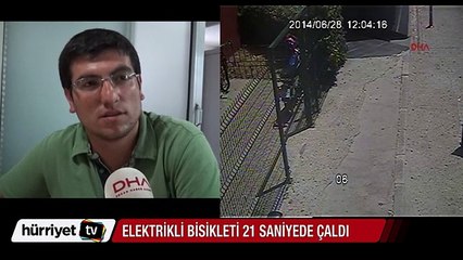 Adana'da elektrikli motosikleti 21 saniyede çaldı