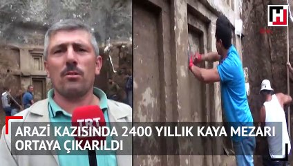 Arazi kazısında 2400 yıllık kaya mezarı ortaya çıkarıldı