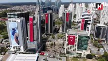 Gökdelenler 23 Nisan için Türk bayraklarıyla donatıldı