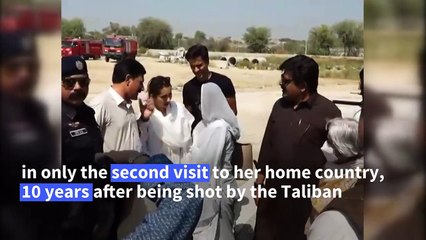 Malala visits women at flood camps in Pakistan