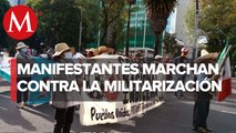 Indígenas marchan en contra de la militarización en México