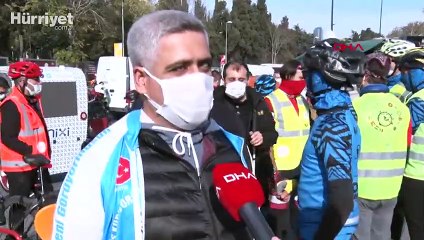 Engellere karşı Şişli'den Üsküdar'a pedal çevirdiler