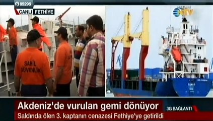 Libya açıklarında vurulan Türk gemisinin kaptanının cenazesi Fethiye'de
