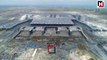 Yüzde 90,5'i tamamlanan üçüncü havalimanı inşaatı havadan görüntülendi