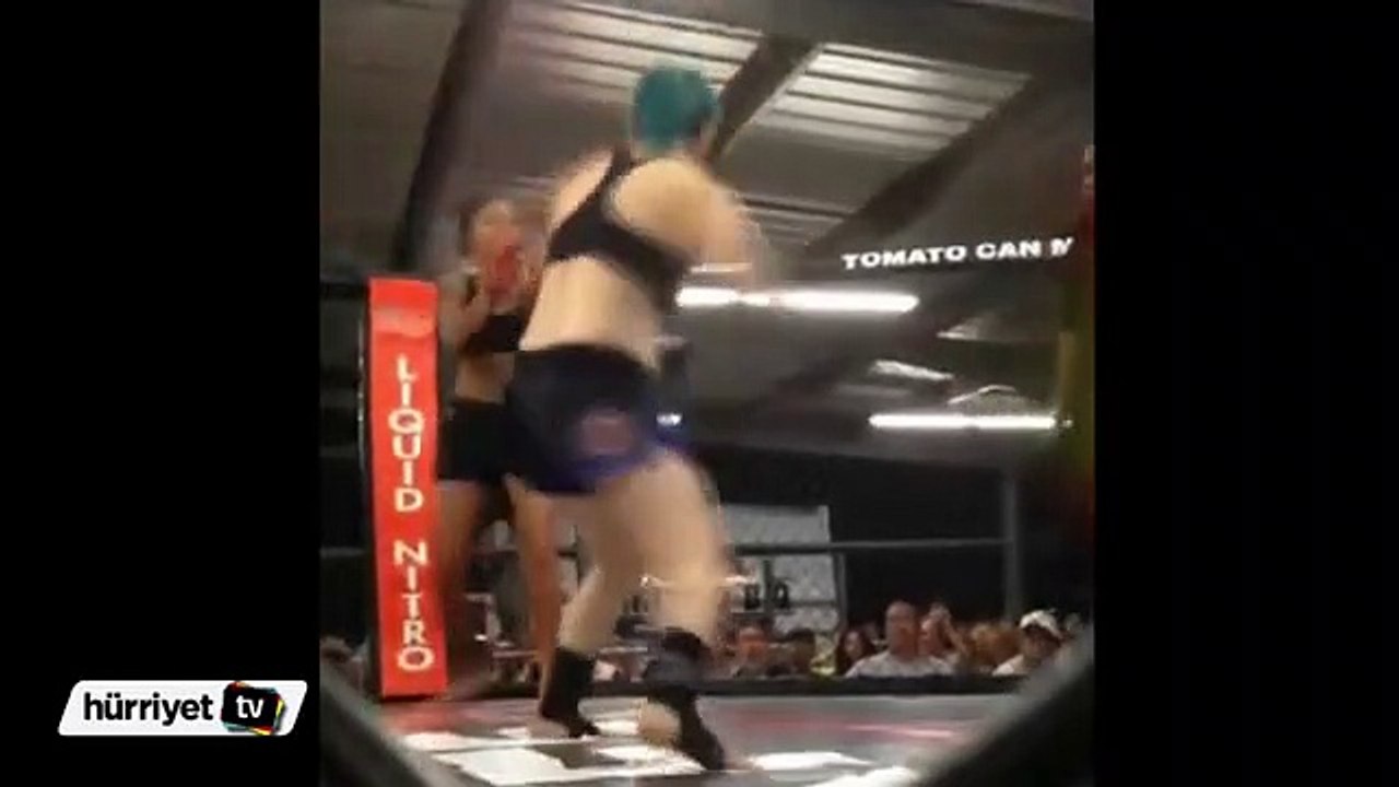 Rakibini 5 saniyede nakavt eden kadın dövüşçü