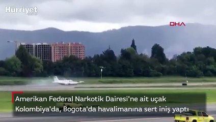 ABD uçağının Kolombiya'ya yaptığı sert iniş kamerada
