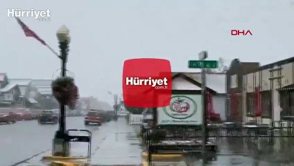 ABD'de hava 3 saatte 33 derece soğudu, kar yağışı başladı