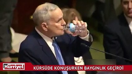 Kürsüde konuşurken baygınlık geçirdi