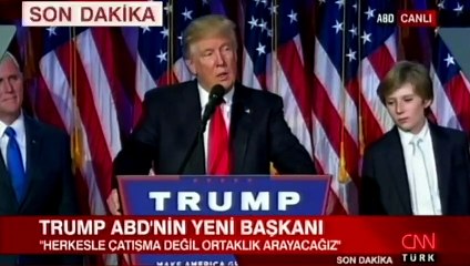 ABD'nin yeni başkanı Trump'tan zafer konuşması
