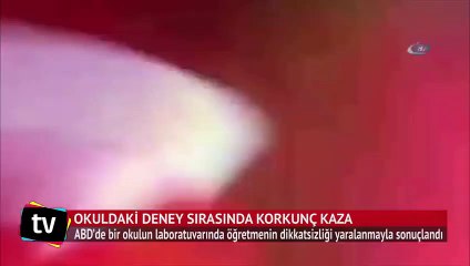 Okuldaki deney sırasında korkunç kaza