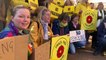 Anti fracking protestors outside Lancashire County Council