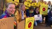 Anti fracking protestors outside Lancashire County Council