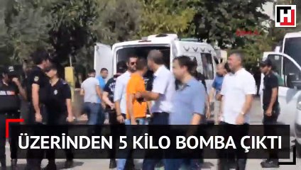 Polis merkezine saldırmak isterken öldürülen teröristten 5 kilo bomba çıktı