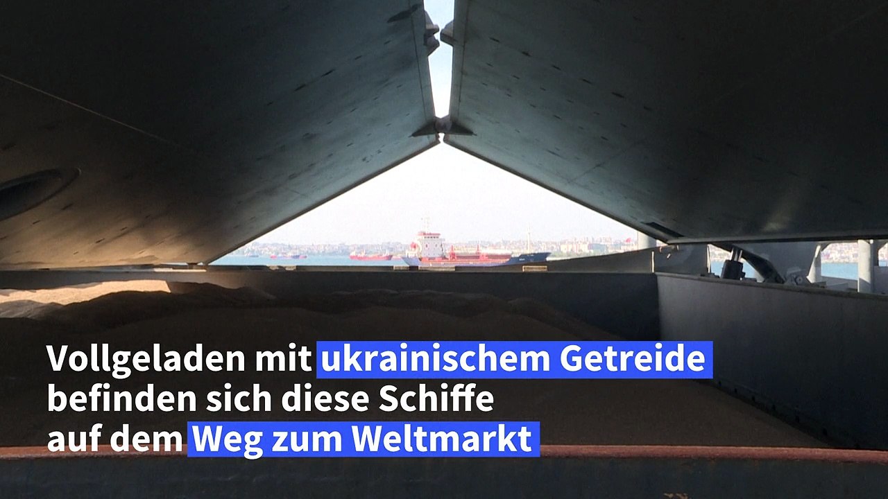Ukrainische Getreide-Schiffe in Warteschleife im Bosporus