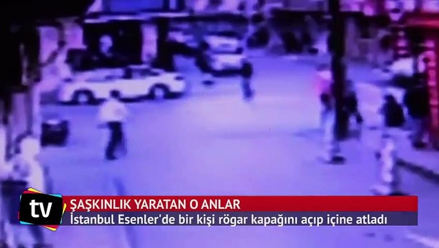 Rögar kapağını açıp kanalizasyona atladı
