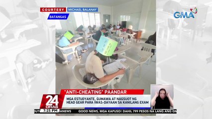 Mga estudyante, gumawa at nagsuot ng head gear para iwas-dayaan sa kanilang exam | 24 Oras