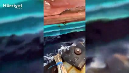 Adana'da Türk bayraklı tekne ile Yunan bayraklı tanker çarpıştı