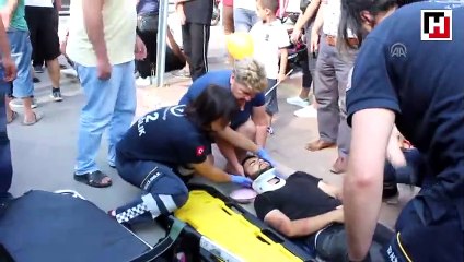 Yaralının oğlu olduğunu görünce göz yaşını tutamadı