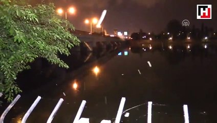 Nehre düşen kişiyi belediye görevlisi kurtardı