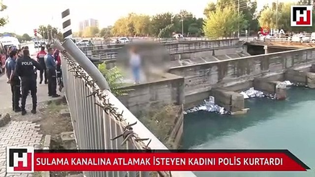 Sulama kanalına atlamak isteyen kadını sivil polis kurtardı