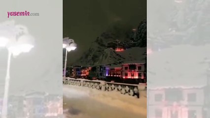 Amasya'nın karlar altındaki görüntüsü görenleri mest etti!