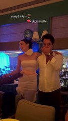 Elisa Zarzur compartilhou o momento em que ela e Alexandre Negrão cambaleiam: 'Depois de alguns drinks'