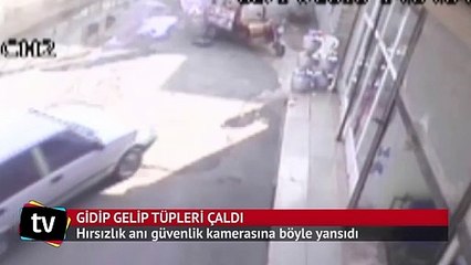 İşyeri önündeki tüpleri böyle çaldı