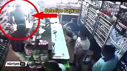 Belediye Başkanı ile marketçi kavgası güvenlik kamerasında