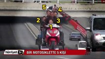 Adana'da motosiklet ile tehlikeli yolculuk