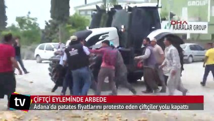 Çiftçi eyleminde arbede