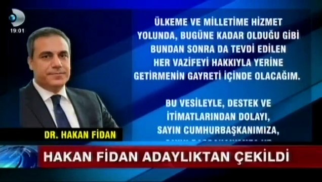 Hakan Fidan aday adaylığı başvurusunu geri çekti