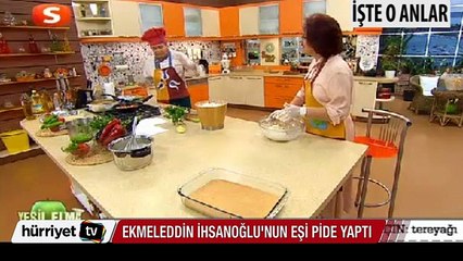 Ekmeleddin İhsanoğlu'nun eşi canlı yayında pide yaptı