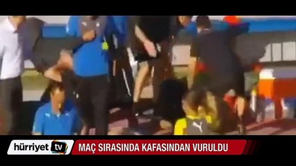 Maç sırasında başından vuruldu