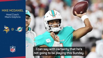 Tagovailoa will not play against Vikings - McDaniel