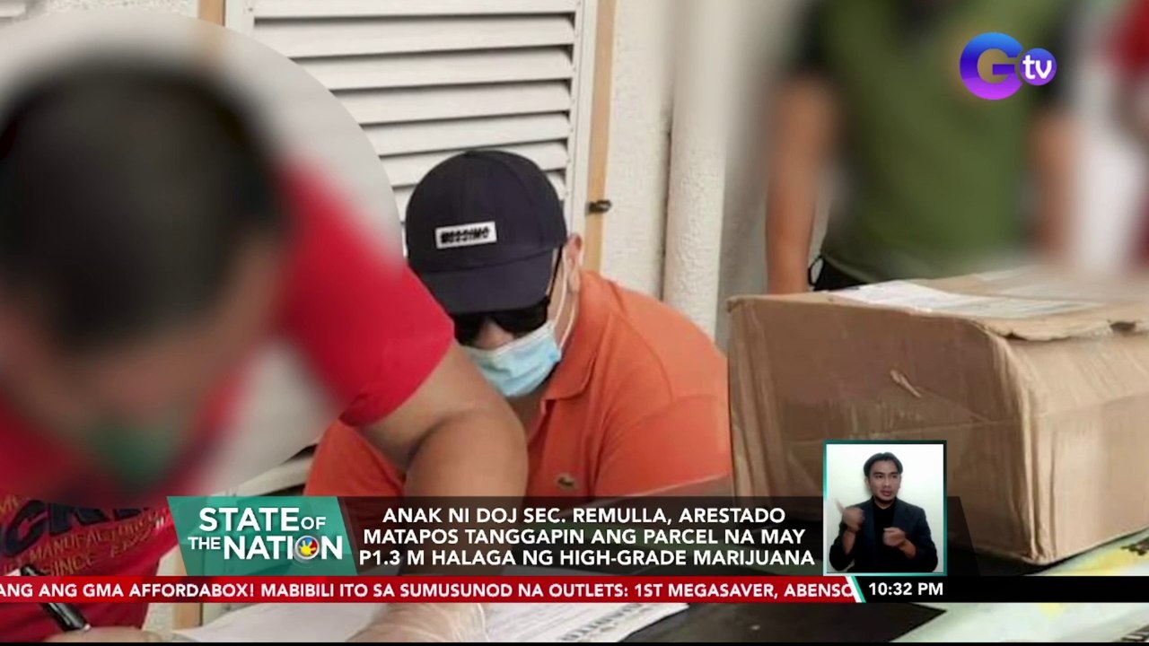 Anak ni DOJ Sec. Remulla, arestado matapos tanggapin ang parcel na may P1.3-M halaga ng high-grade marijuana | SONA