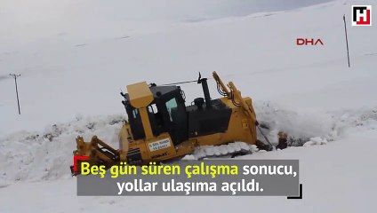 Ağrı'nın yükseklerinde 3 metre karla mücadele