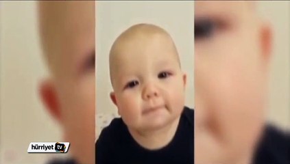Babasının söylediği şarkıya ağlayan bebek