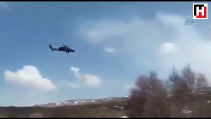 Ağrı'da helikopterli terör operasyonu kamerada