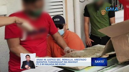 Anak ni Justice Sec. Remulla, arestado matapos tumanggap ng mahigit P1.3-M halaga ng kush | Saksi